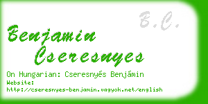 benjamin cseresnyes business card