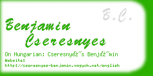 benjamin cseresnyes business card